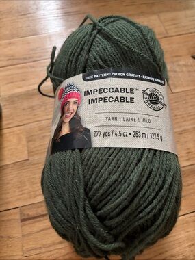 Impeccable, loops, and threads yarn, dark green
